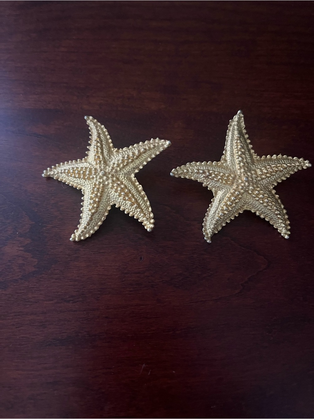 Gold Beaded Starfish earrings -